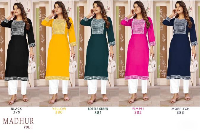 Moksh International MADHUR Vol- 1 Kurti wholesale market in Ahmedabad