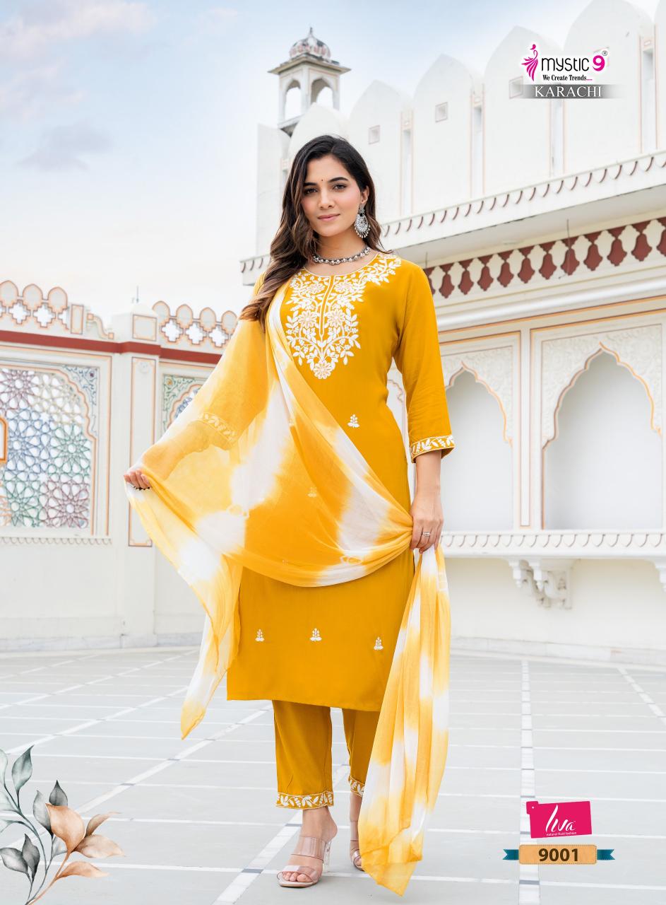 Mystic 9 Karachi Vol 9 catalog branded kurti wholesale in delhi