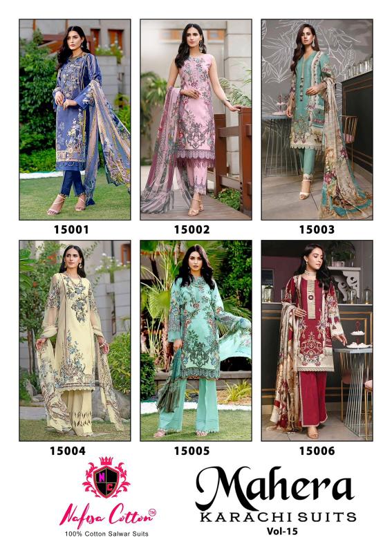 Nafisa Mahera Vol-15 – Karachi Dress Material - Wholesale Catalog