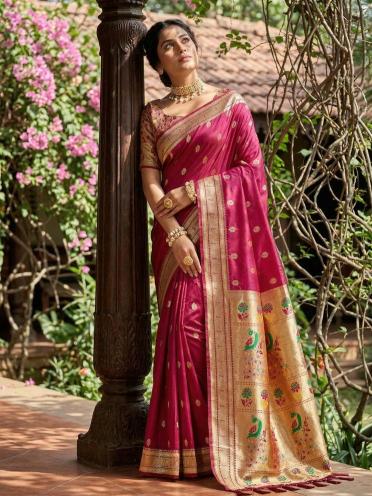 Parampara by SHREE SHYAM FASHION fancy designer Paithani SOFT Silk fabric saree wholesale with Fancy latkan 