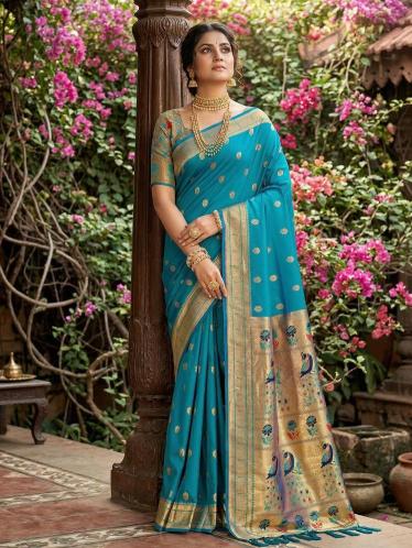 Parampara by SHREE SHYAM FASHION fancy designer Paithani SOFT Silk fabric saree wholesale with Fancy latkan 