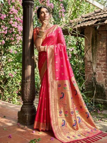 Parampara by SHREE SHYAM FASHION fancy designer Paithani SOFT Silk fabric saree wholesale with Fancy latkan 