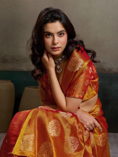 PRIYANSHI TISSUE SILK by SHREE SHYAM FASHION fancy designer Soft tissue silk fabric saree wholesale with Fancy latkan