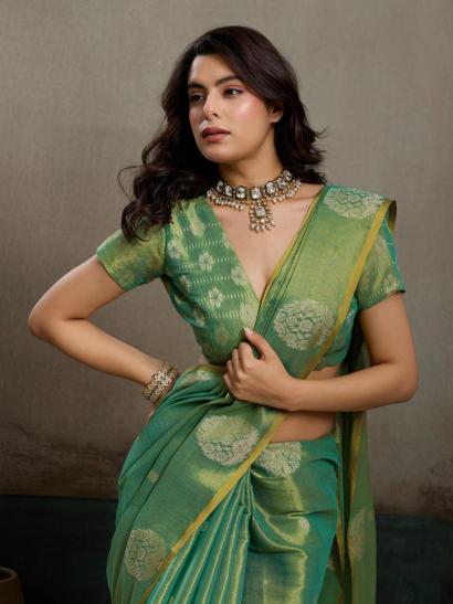 PRIYANSHI TISSUE SILK by SHREE SHYAM FASHION fancy designer Soft tissue silk fabric saree wholesale with Fancy latkan
