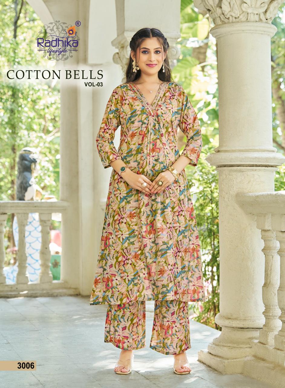 RADHIKA LIFE STYLE COTTON BELLS VOL 3 Ladies kurti wholesalers in Surat