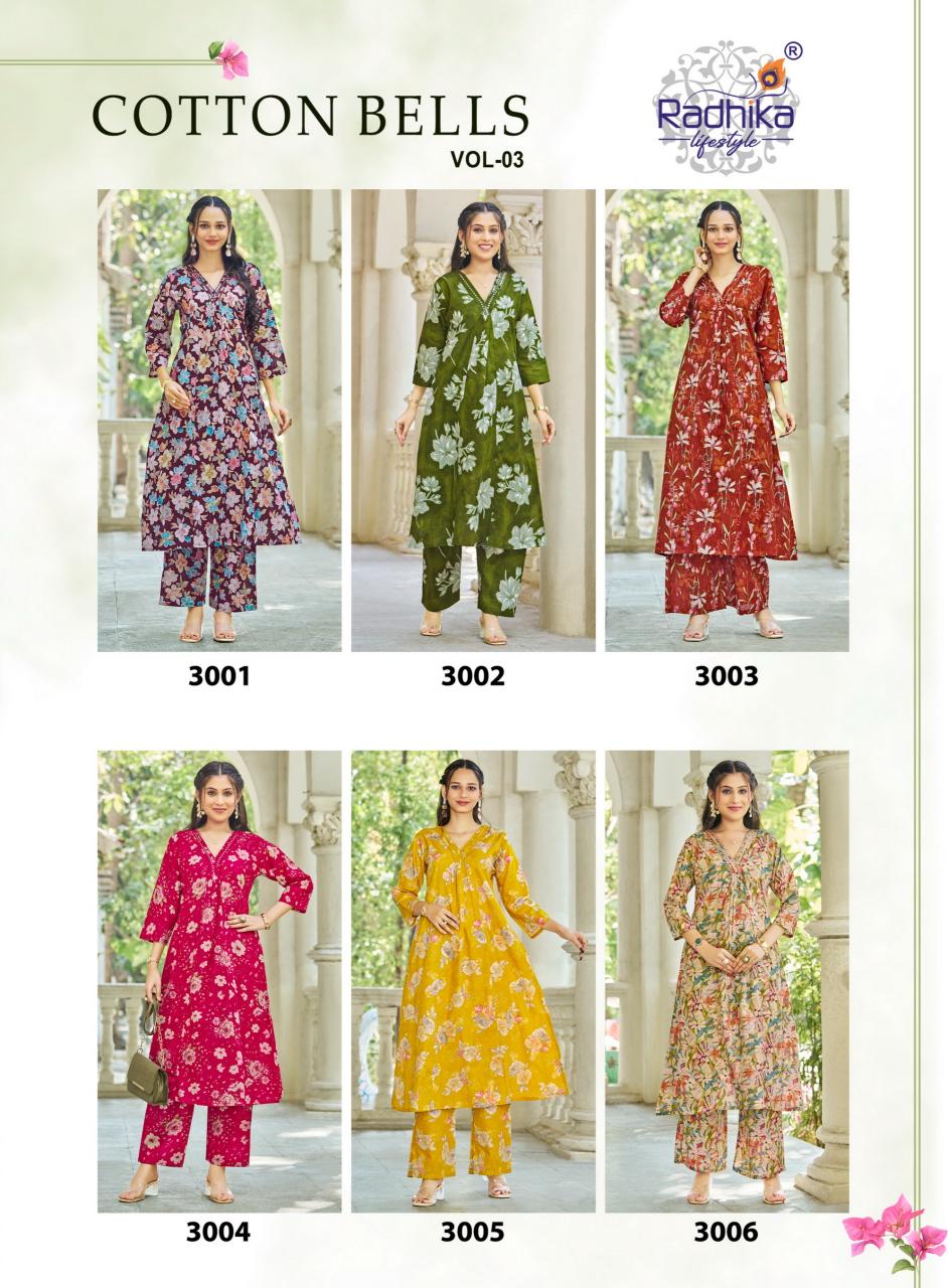 RADHIKA LIFE STYLE COTTON BELLS VOL 3 Ladies kurti wholesalers in Surat