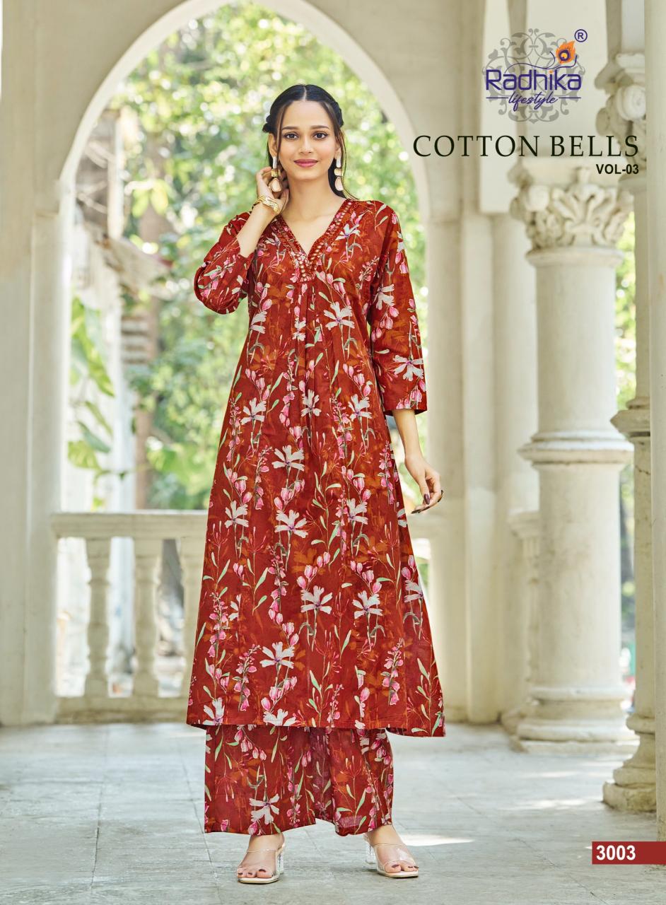 RADHIKA LIFE STYLE COTTON BELLS VOL 3 Ladies kurti wholesalers in Surat