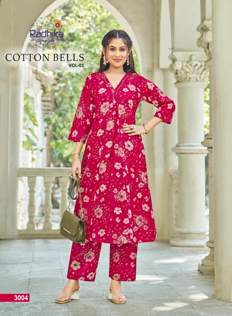 RADHIKA LIFE STYLE COTTON BELLS VOL 3 Ladies kurti wholesalers in Surat