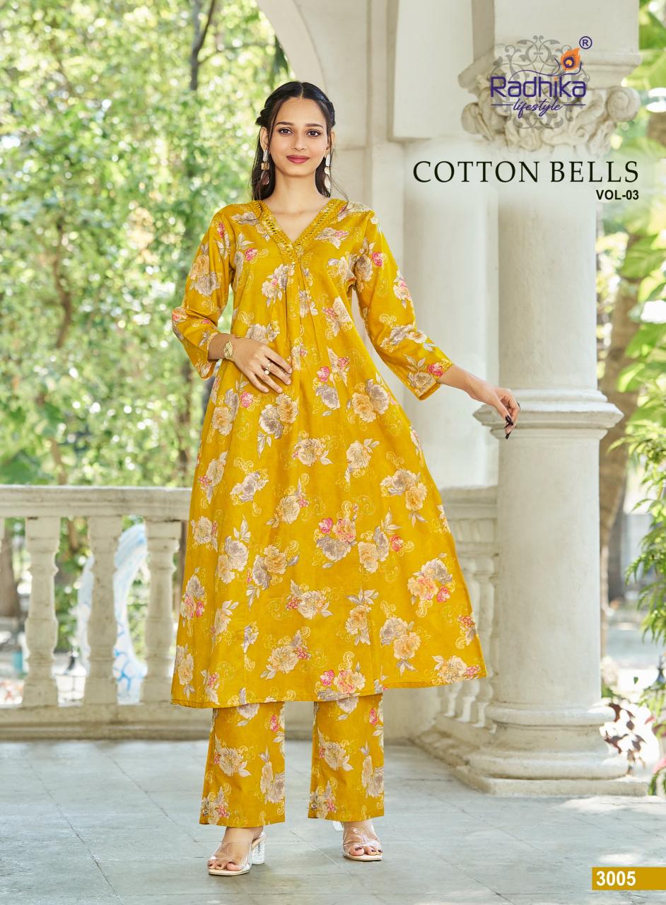 RADHIKA LIFE STYLE COTTON BELLS VOL 3 Ladies kurti wholesalers in Surat