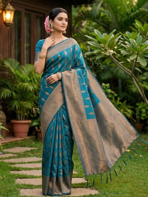 RAJSI SILK by SHREE SHYAM FASHION fancy designer Soft SILK BLEND fabric saree wholesale with Fancy latkan