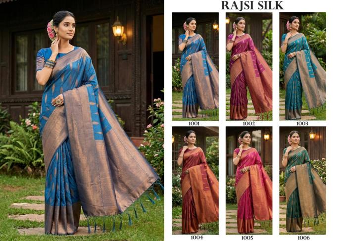 RAJSI SILK by SHREE SHYAM FASHION fancy designer Soft SILK BLEND fabric saree wholesale with Fancy latkan