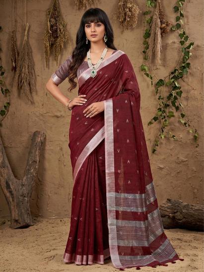 RITIKA by SHREE SHYAM FASHION fancy designer Soft LINEN COTTON SOFT fabric saree wholesale with Fancy latkan