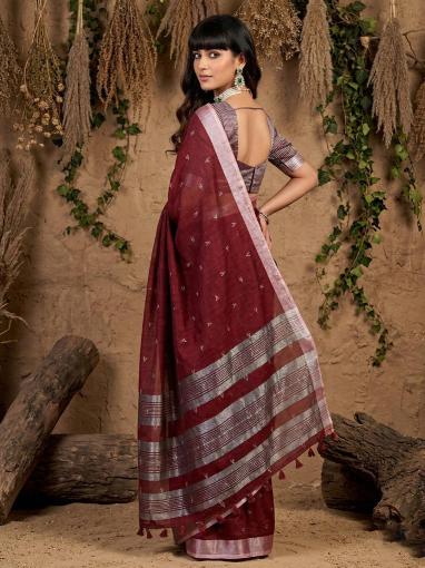 RITIKA by SHREE SHYAM FASHION fancy designer Soft LINEN COTTON SOFT fabric saree wholesale with Fancy latkan