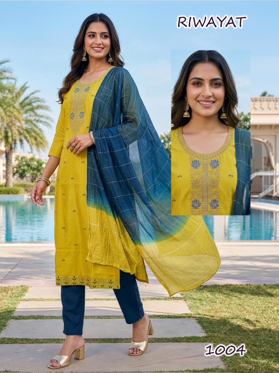 RIWAYAT Roman silk Ladies kurti supplier in Ahmedabad
