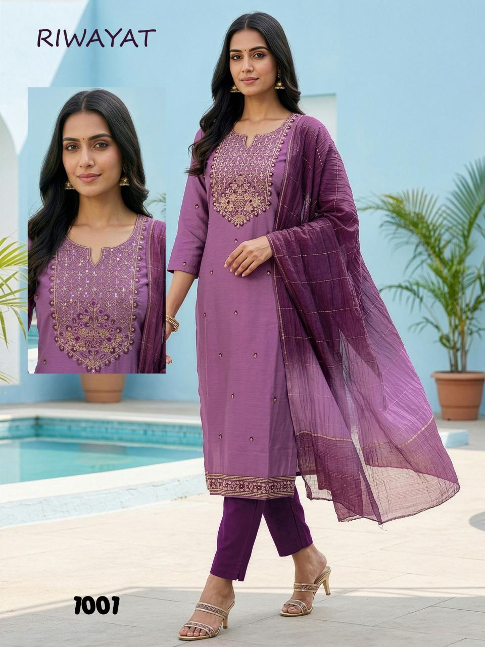 RIWAYAT Roman silk Ladies kurti supplier in Ahmedabad