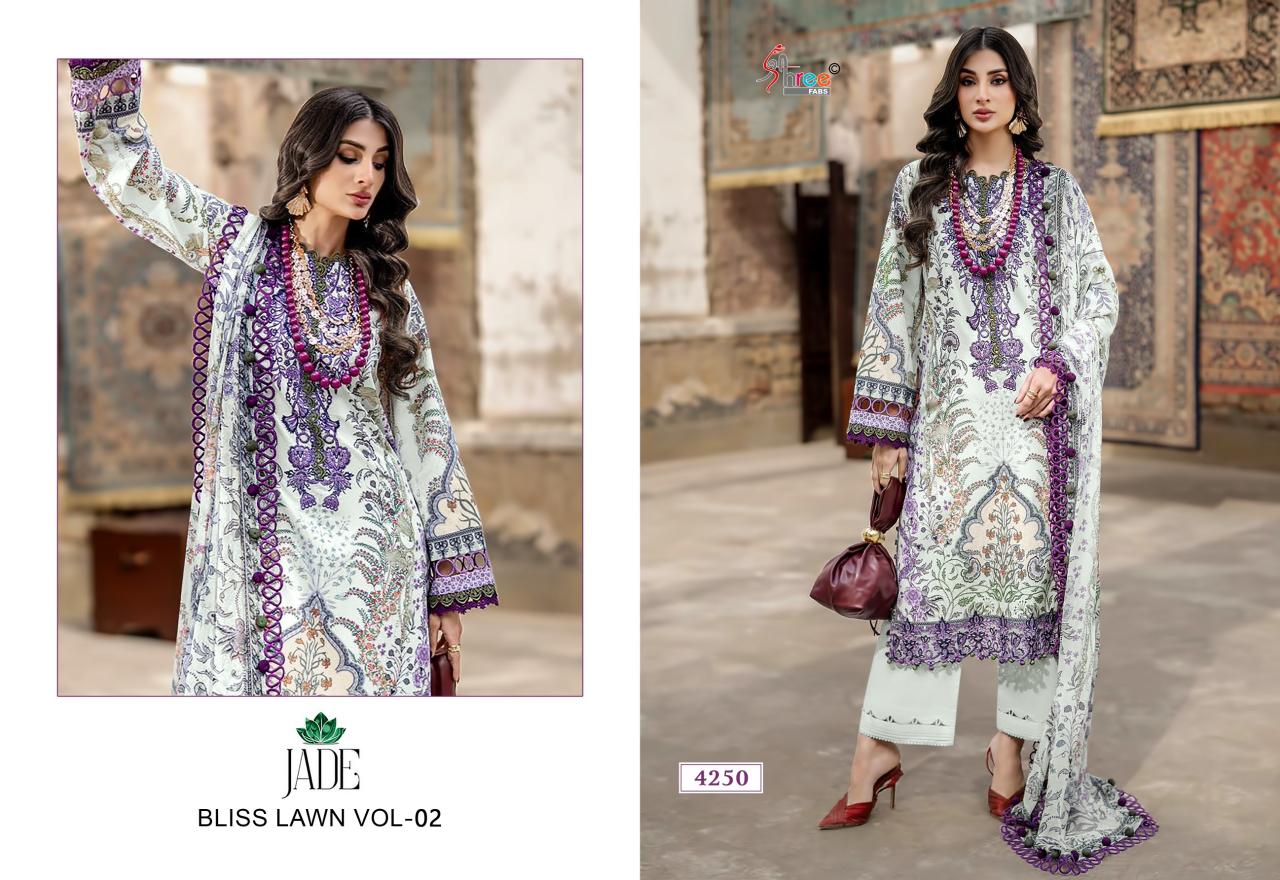 Shree Fabs Jade Bliss Lawn vol 2 catalog Cotton Dupatta pakistani suits wholesale online