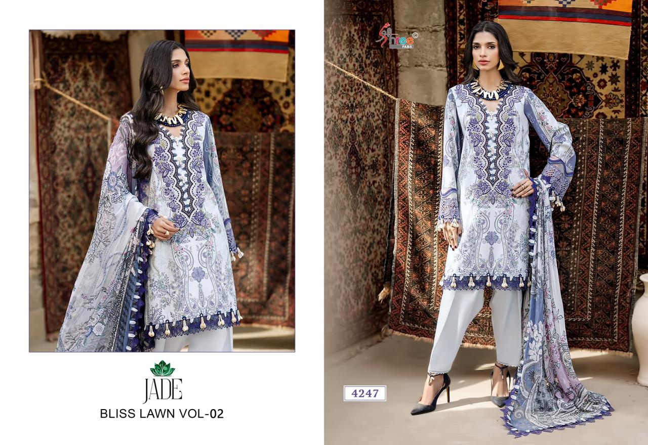 Shree Fabs Jade Bliss Lawn vol 2 catalog Cotton Dupatta pakistani suits wholesale online