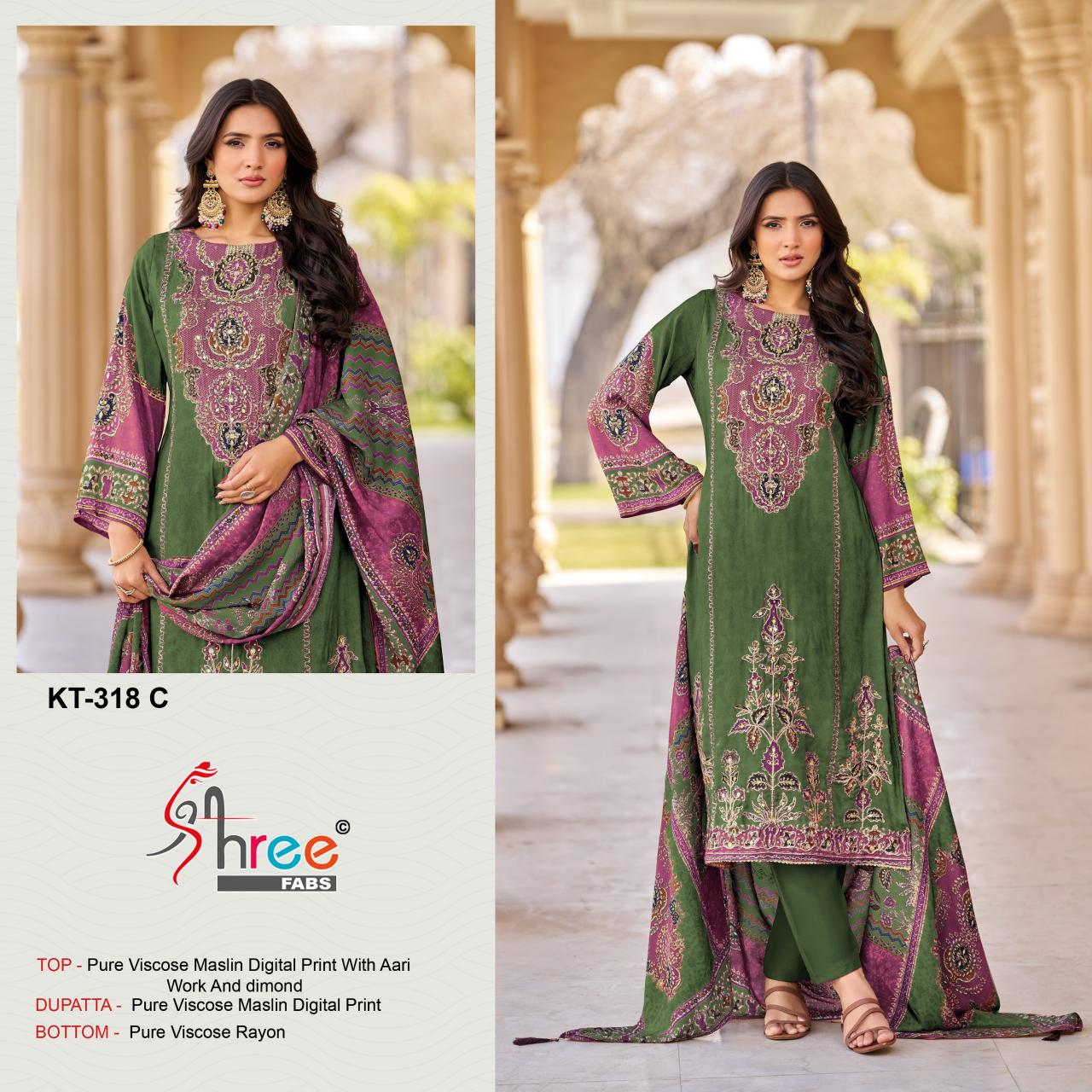 Shree Fabs KT 318 BC catalog pakistani suits wholesale in kolkata