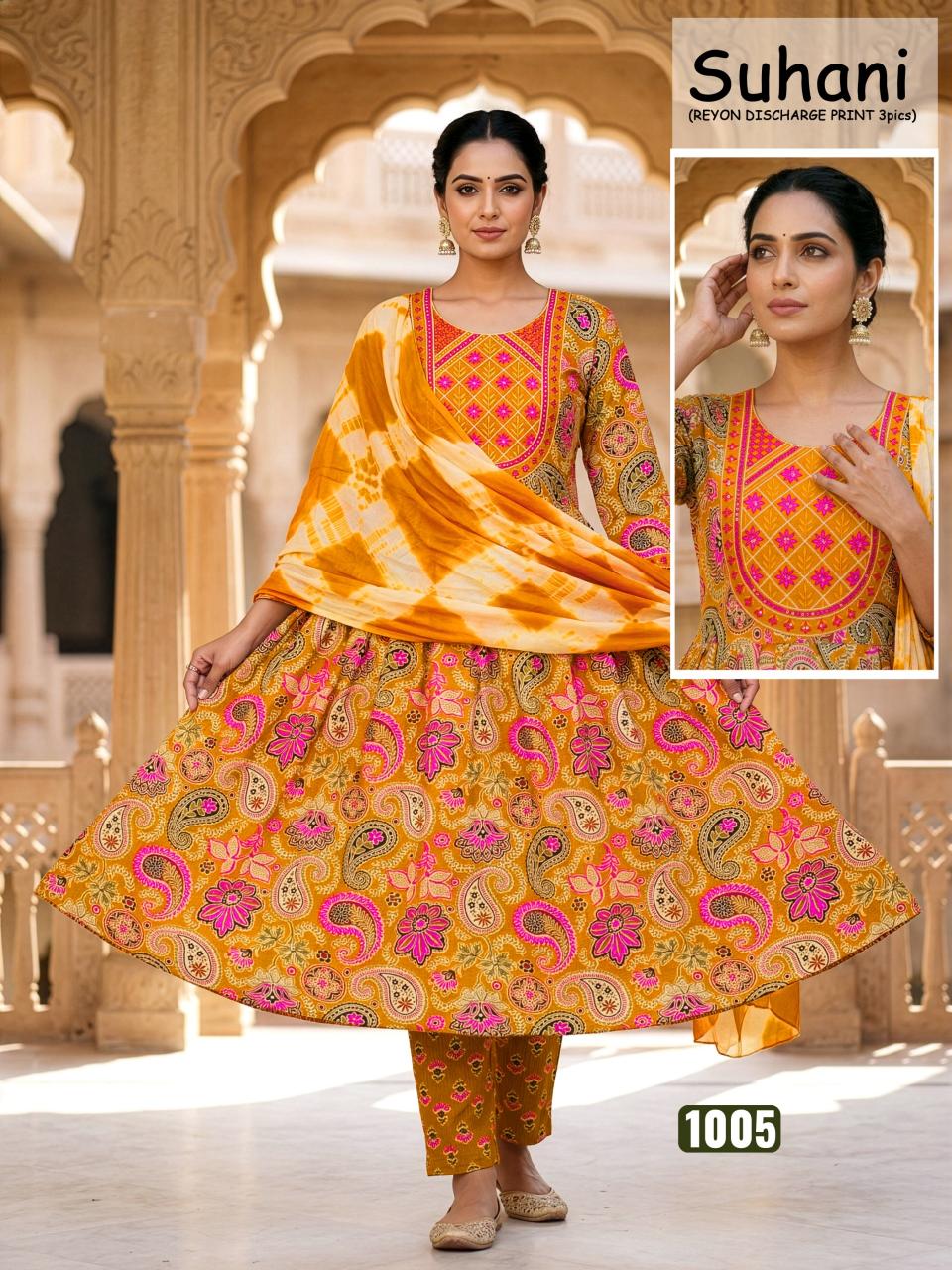 SUHANI RIYON DISCHARGE PRINT Dress material manufacturers in India