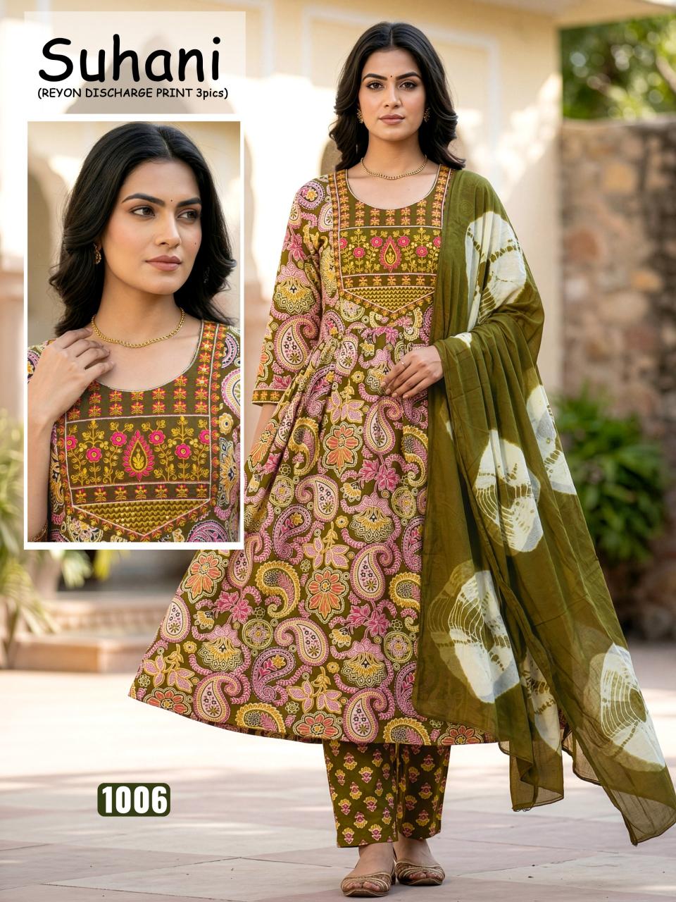 SUHANI RIYON DISCHARGE PRINT Dress material manufacturers in India