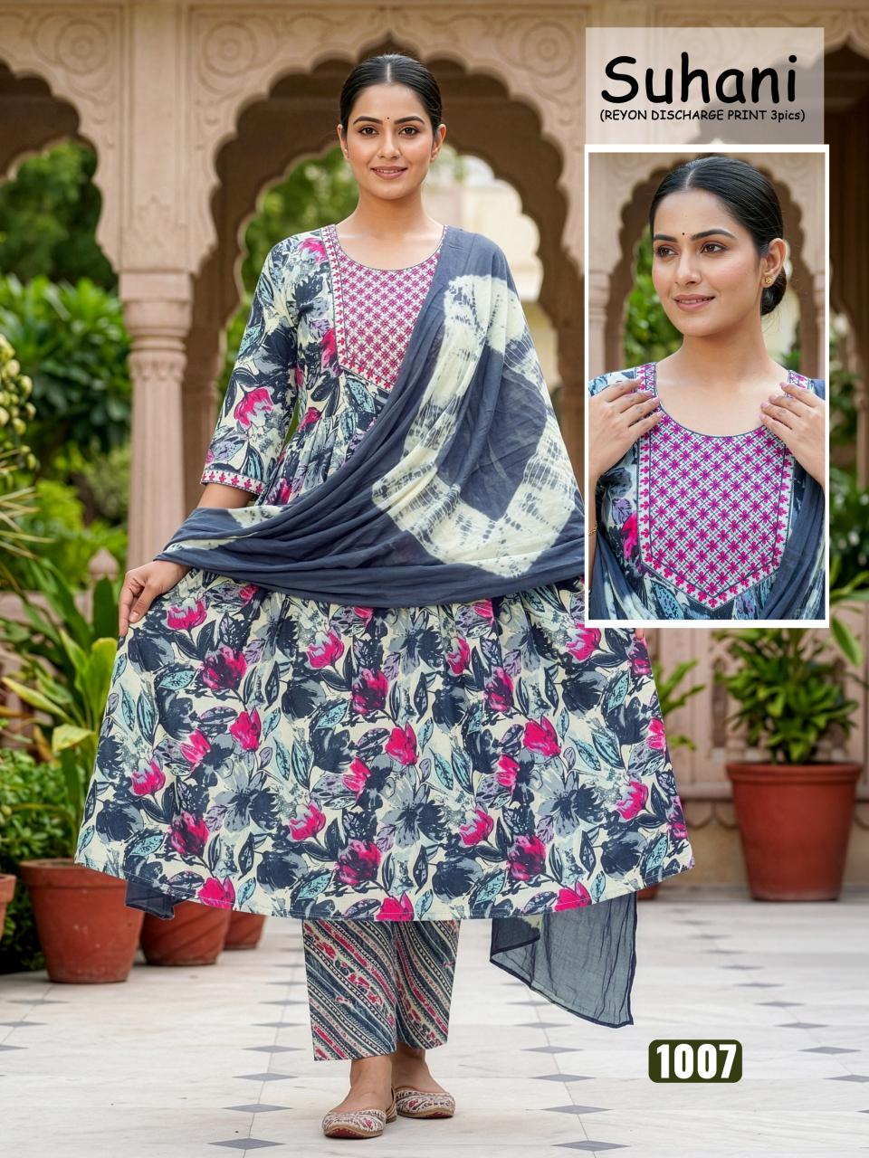 SUHANI RIYON DISCHARGE PRINT Dress material manufacturers in India