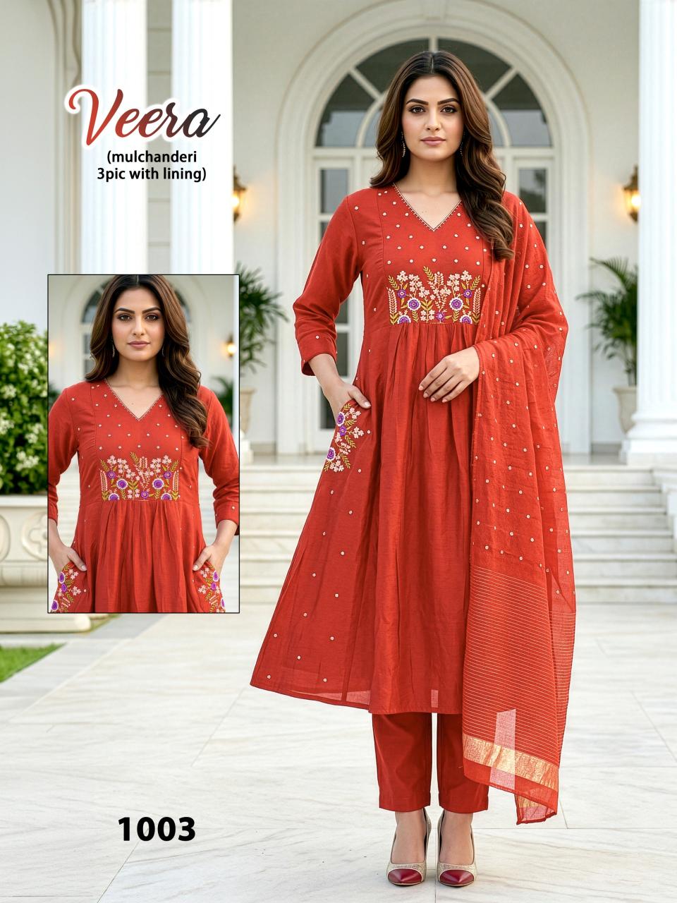 VEERA HEAVY MUL CHANDERI Wholesale Kurti market in Lajpat Nagar