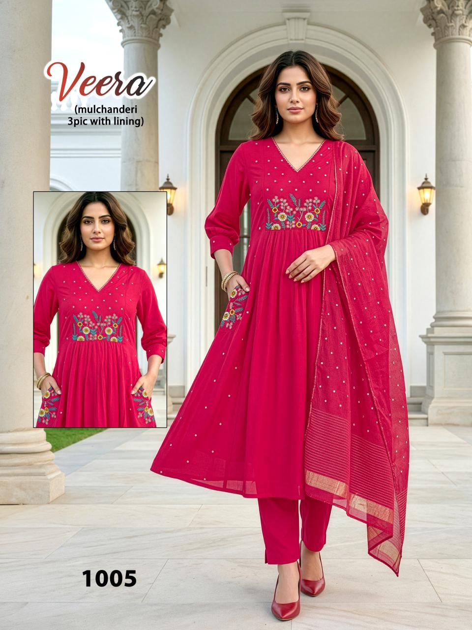 VEERA HEAVY MUL CHANDERI Wholesale Kurti market in Lajpat Nagar