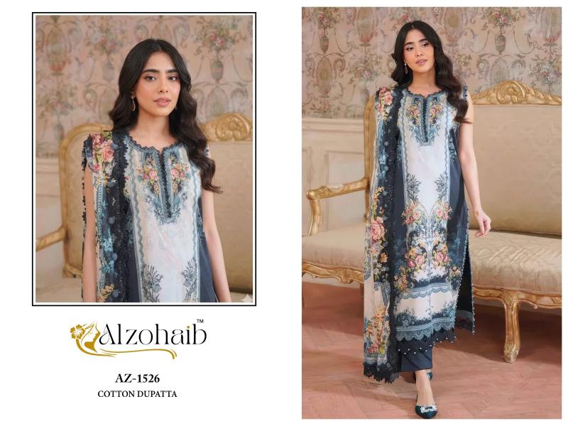 Al zohaib 1526-1529  Kurti Pant With Dupatta wholesale market in Hyderabad