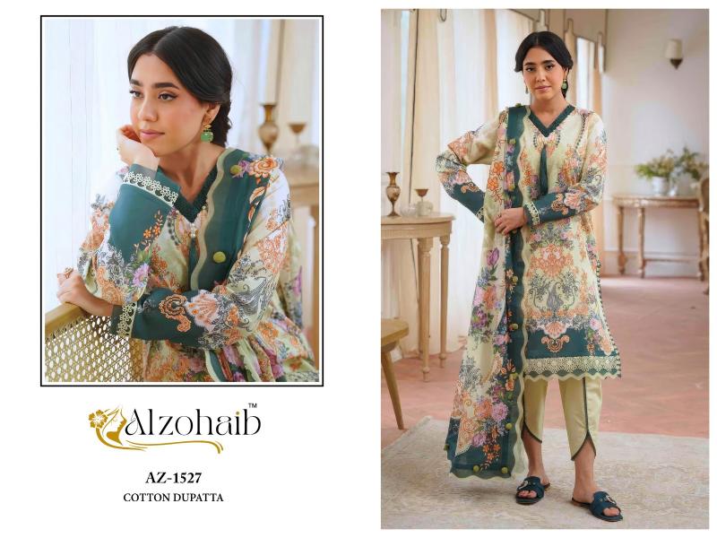 Al zohaib 1526-1529  Kurti Pant With Dupatta wholesale market in Hyderabad