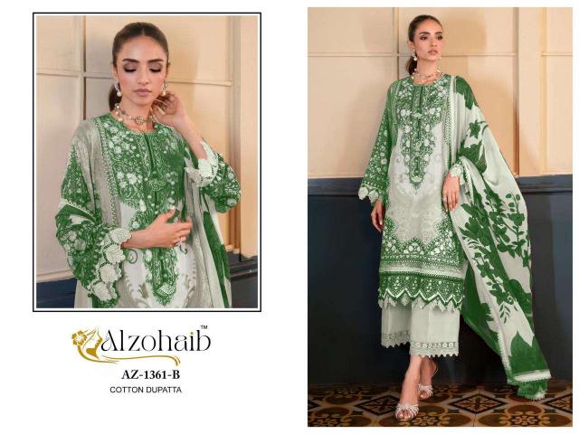 Alzohaib Az-1361 – Pakistani Kurti Pant With Dupatta - Wholesale Catalog