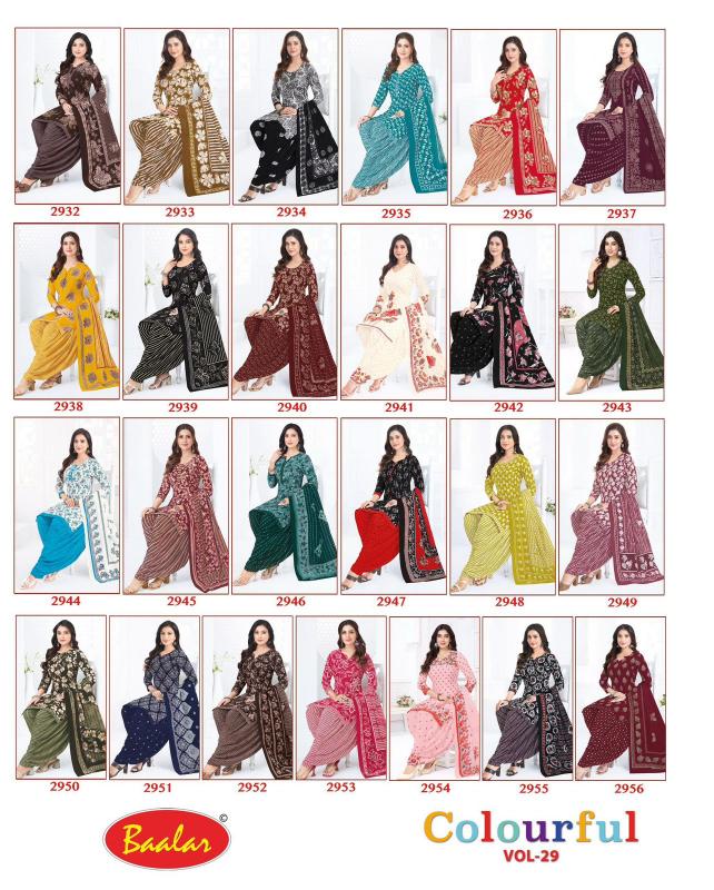 Baalar Colourful Vol-29 – Dress Material - Wholesale Catalog