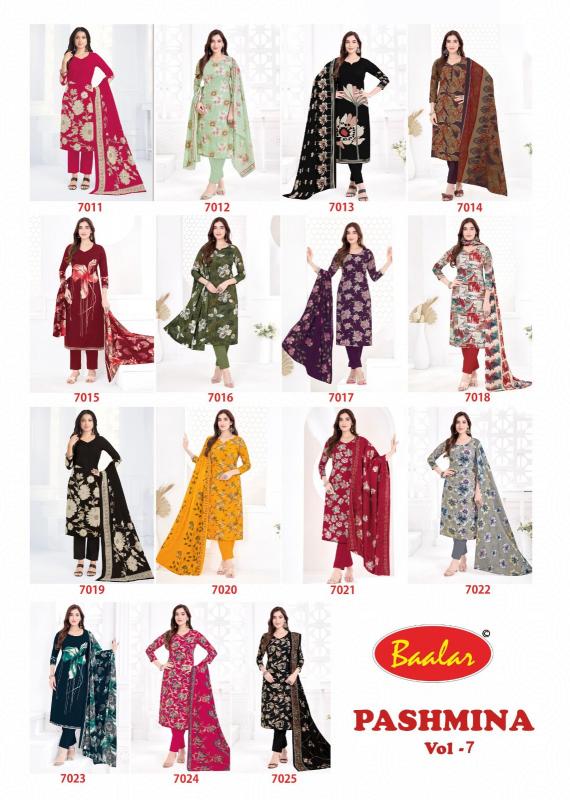 Baalar Pashmina Vol-7 Online dress materials wholesale Surat