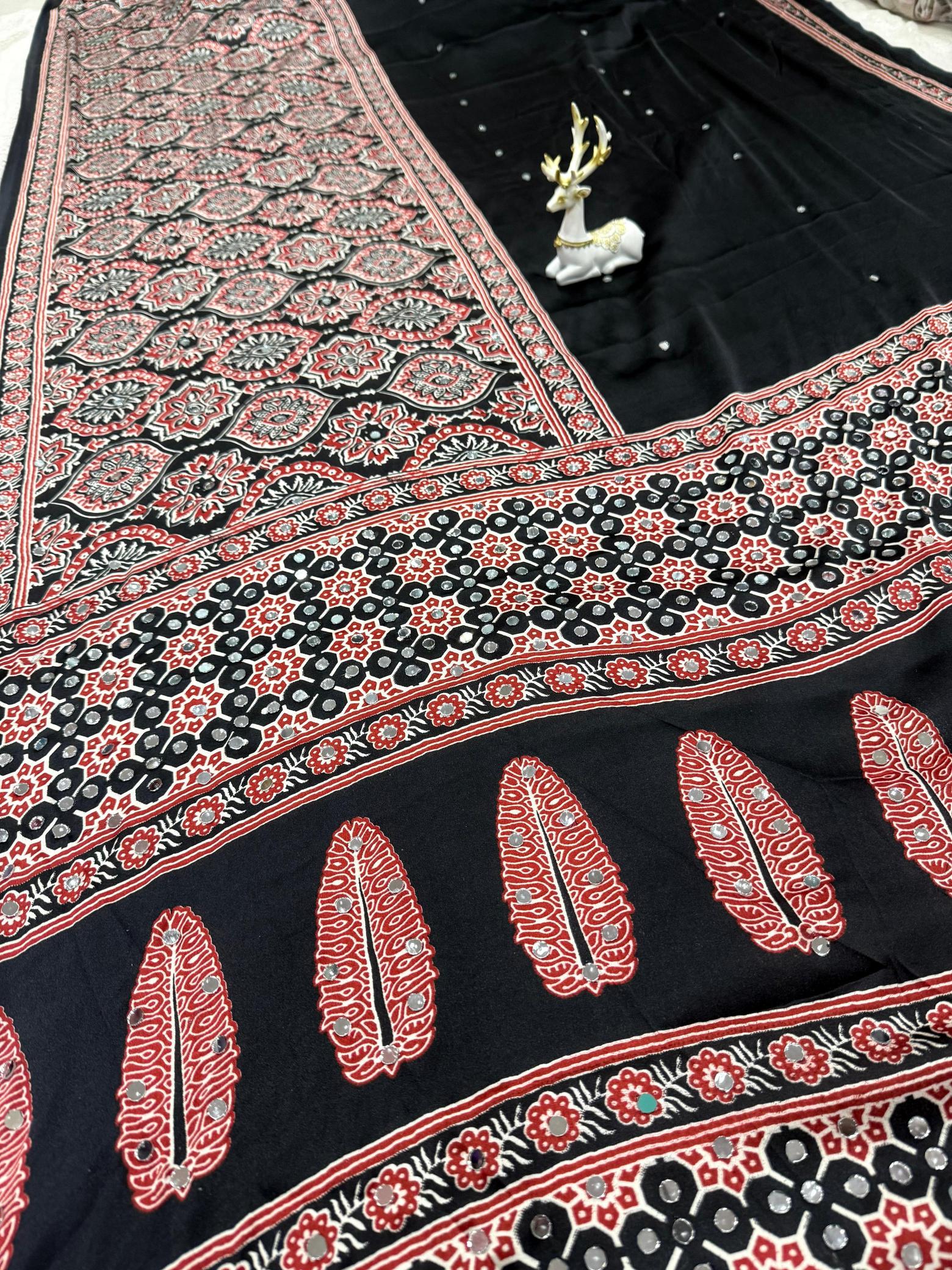 Dazira Ajarakh print Surat saree wholesale price