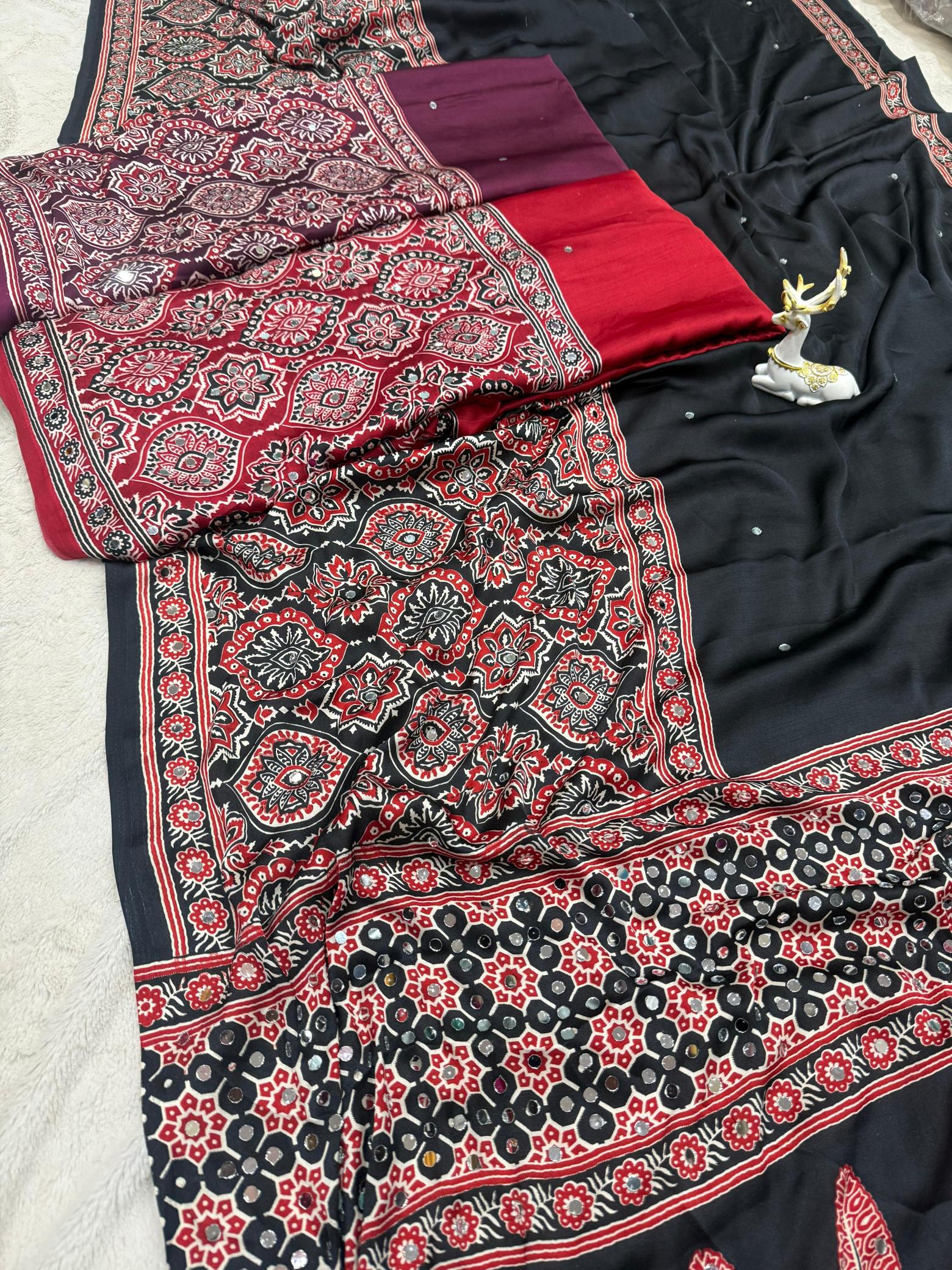 Dazira Ajarakh print Surat saree wholesale price