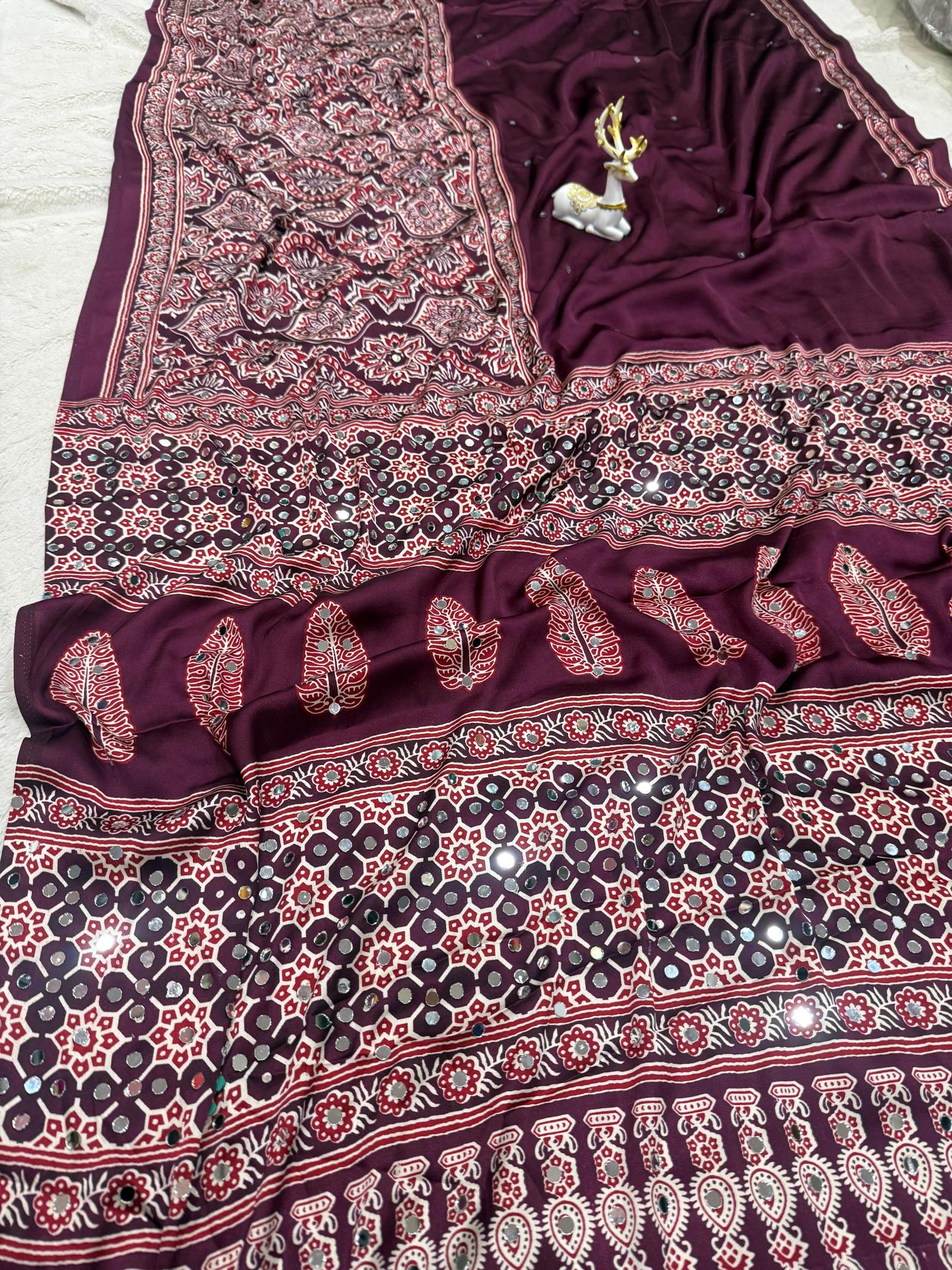 Dazira Ajarakh print Surat saree wholesale price