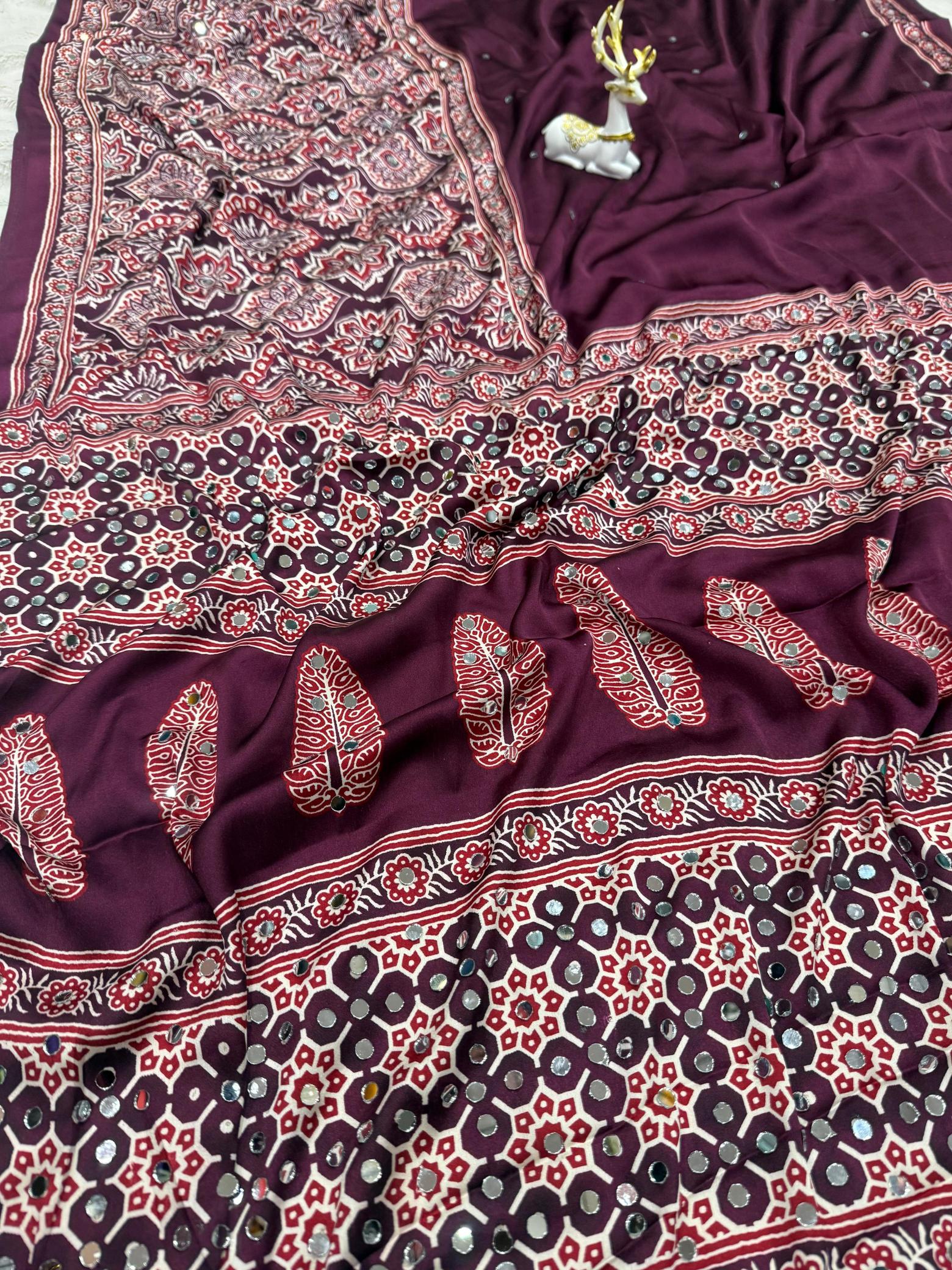 Dazira Ajarakh print Surat saree wholesale price