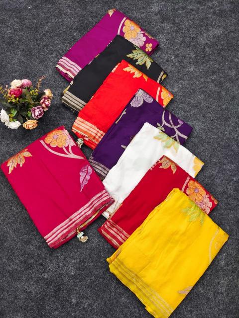 Dazira Crepe Khadi Silk Wholesale saree suppliers in Mumbai