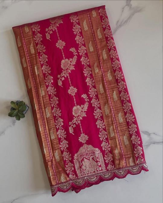 Dazira Crepe Khadi  tissue Paithani silk Surat saree wholesale price