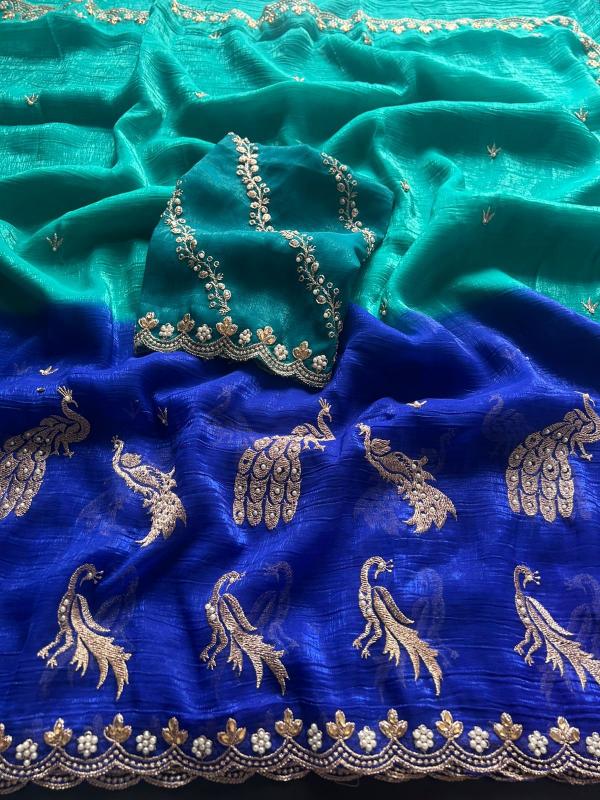 Dazira Crunchy chiffon crush Saree manufacturers and wholesalers in Bangalore