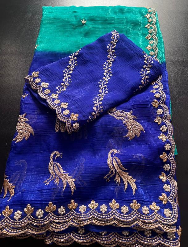 Dazira Crunchy chiffon crush Saree manufacturers and wholesalers in Bangalore