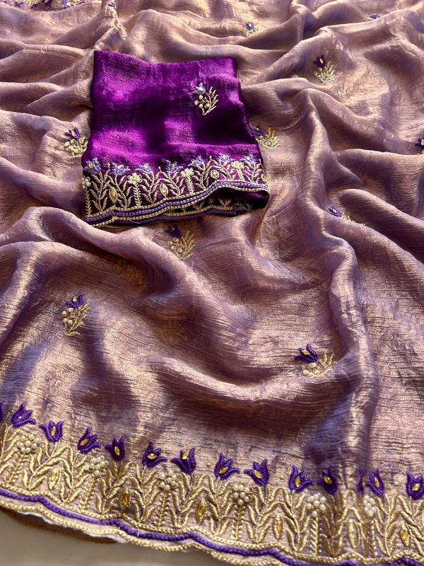 Dazira  Crunchy chiffon crush Saree manufacturers in Bangalore
