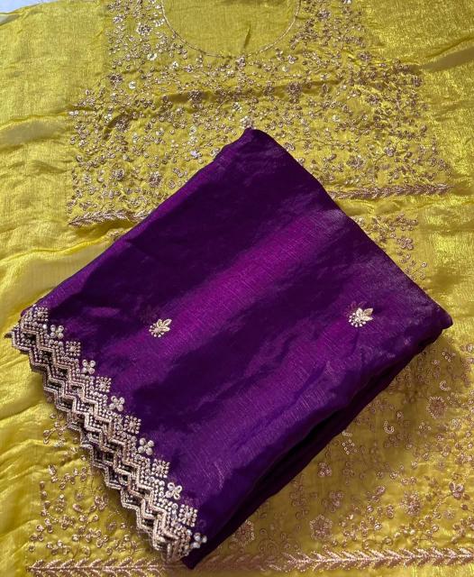 Dazira Crunchy chiffon crush silk Sangeet saree manufacturers in Bangalore
