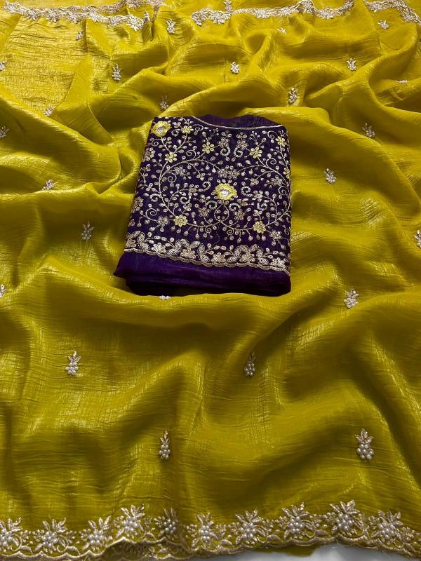 Dazira Crunchy chiffon crush silk Wholesale saree dealers in Bangalore