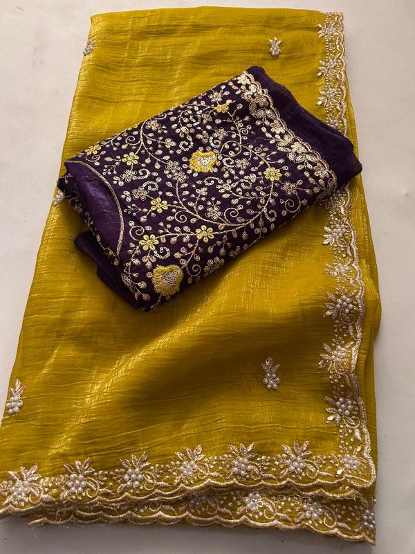Dazira Crunchy chiffon crush silk Wholesale saree dealers in Bangalore