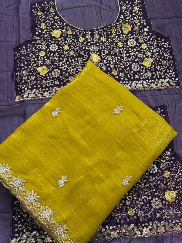 Dazira Crunchy chiffon crush silk Wholesale saree dealers in Bangalore