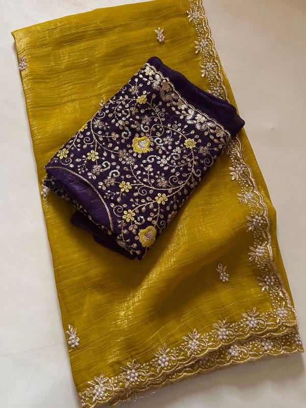 Dazira Crunchy chiffon crush silk Wholesale saree dealers in Bangalore
