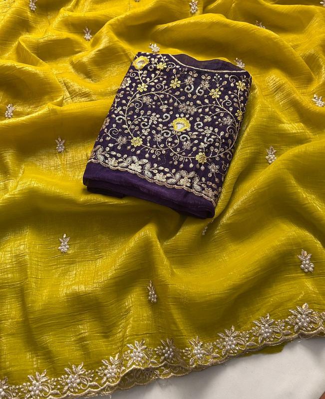Dazira Crunchy chiffon crush silk Wholesale saree dealers in Bangalore