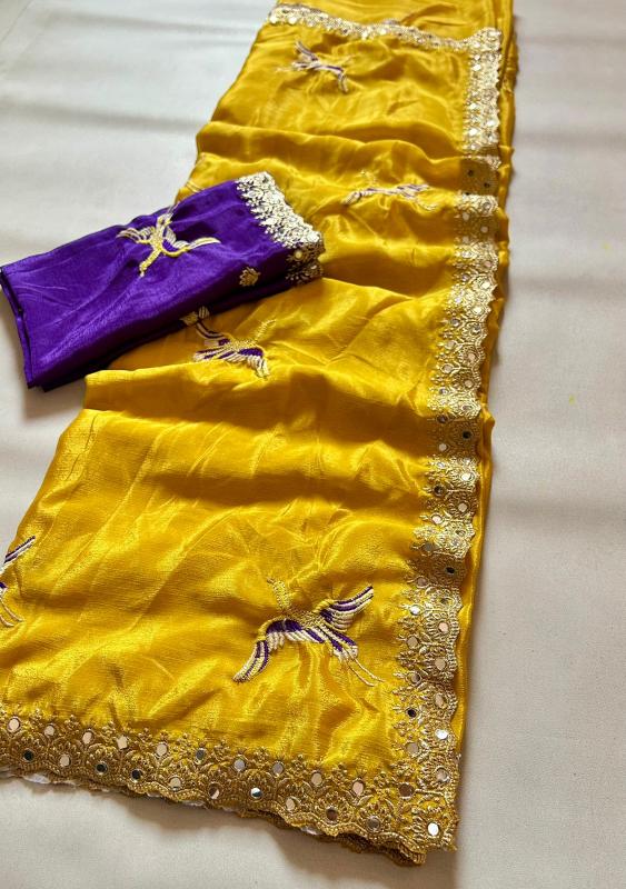 Dazira Georgette with embroidery Mumbai saree market