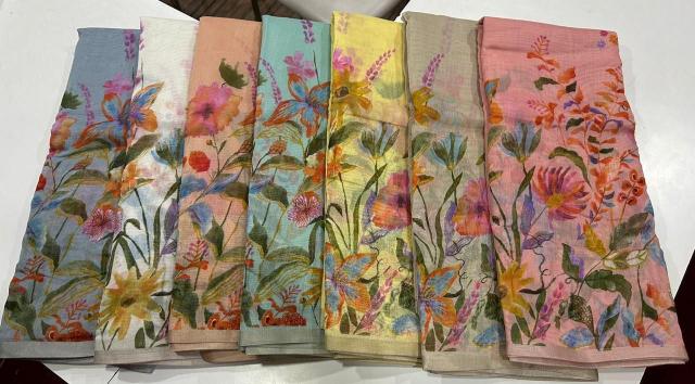 Dazira Handloom Linen Surat textile market saree