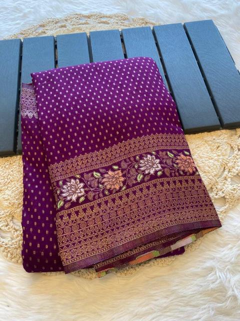 Dazira Khadi Crepe Silk Saree wholesale market in Mumbai